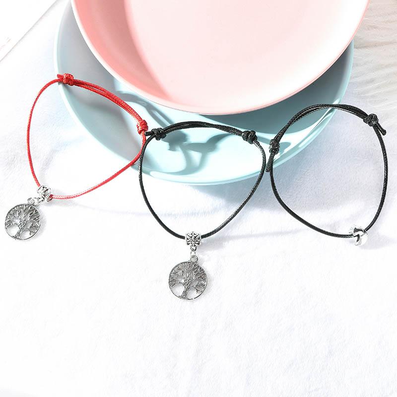 

Charm Bracelets Heart Crown Star Bracelet Black Red Rope Adjustable For Women Girls Couple Handmade Jewelry Gift 18 Styles