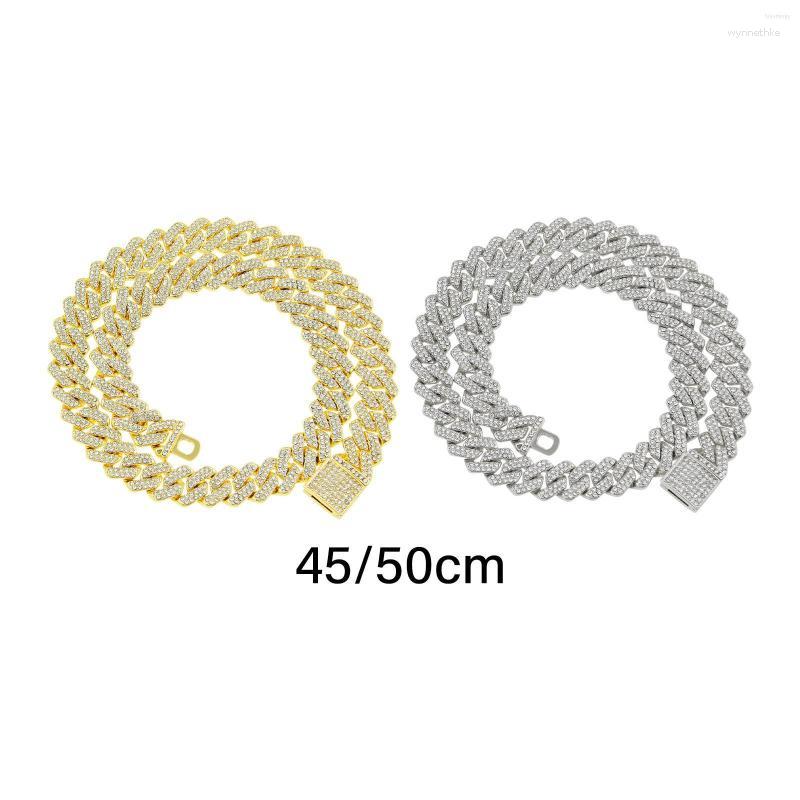 

Chains Birthday Gifts Alloy Decor Accessories Men And Women Shining Bracelet Curb Chain Exquisite Cuban Necklace