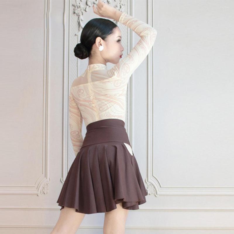 

Stage Wear NY10 2513 2515 High Neck Tops Lotus Kids Latin Dance Skirt For Girl Dress Professional Competition Ballroom Dancing Costume, 001