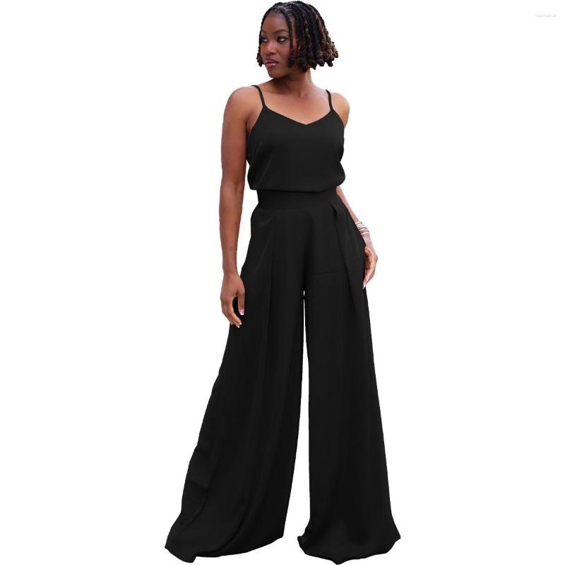 

Women's Two Piece Pants British Style 2023 Private Clothing Ladies Idle Women's Fashion Sexy Camisole High Waist Wide Leg Suit, Blue