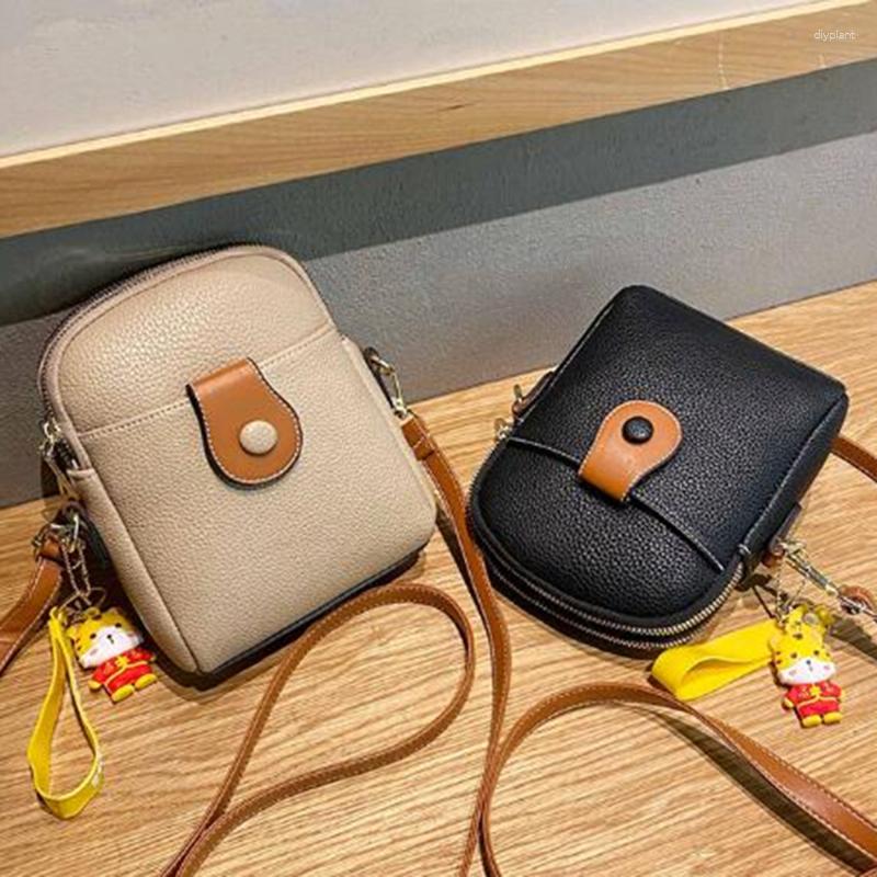 

Evening Bags Women's Pu Leather Shoulder Crossbody Phone Messenger Bag Solid Color Ladies Handbag Small Female Coin Purse, White