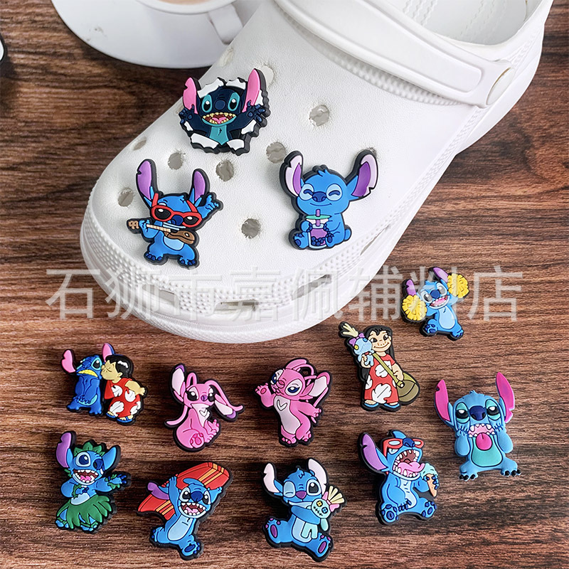 

Anime charms blue elf happy friends wholesale childhood memories funny gift cartoon charms shoe accessories pvc decoration buckle soft rubber clog charms, Equally mixed colors