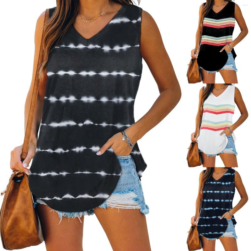 

Women's Tanks Women Fashion Sleeveless V Neck Workout Tops Printed Casual Athletic T Shirts Blouse Tank Vests, Black