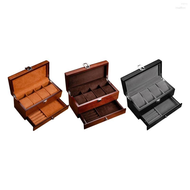 

Watch Boxes Box Wooden Container Display Holder For Watches Earrings Table Dresser