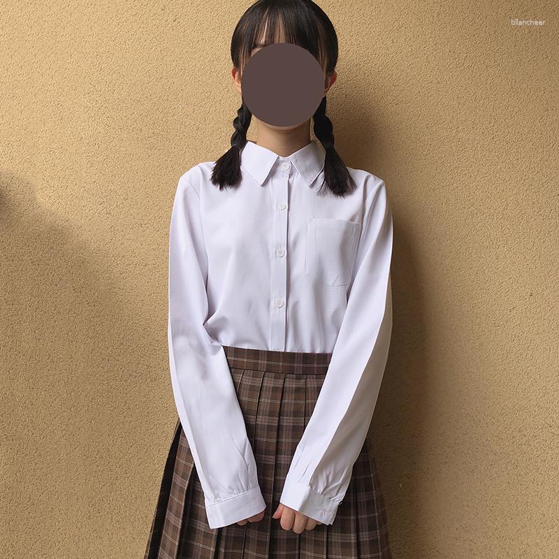 

Women' Blouses Japanese High School Uniform Pointed Collar / Square Long-sleeved Solid White Shirt For Anime Cosplay XS-XXXL-5XL, White long sleeve