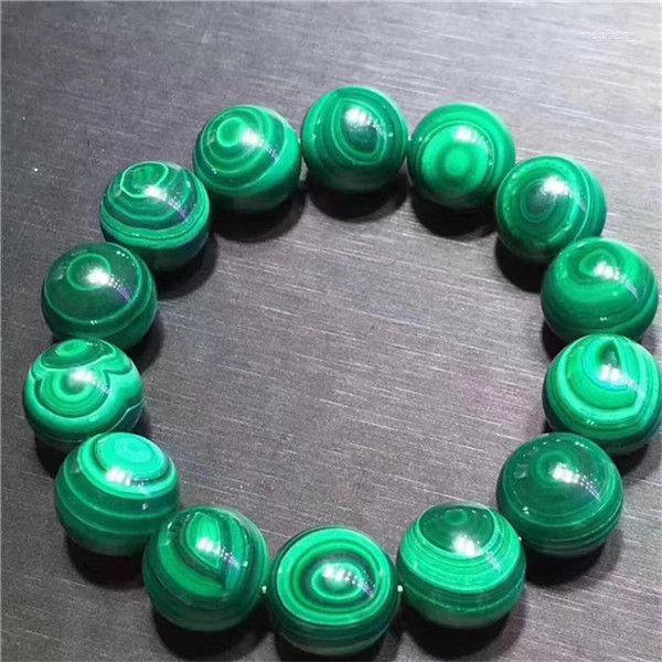 

Strand 14mm Natural Malachite Chrysocolla Gems Stretch Round Beads Bracelet