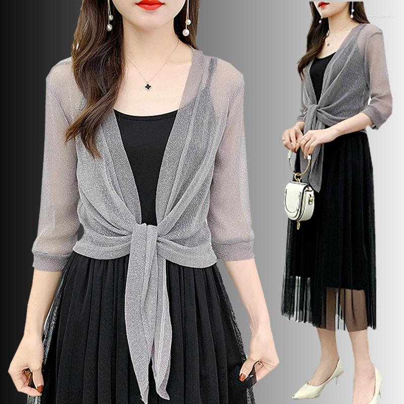 

Women's Blouses Women 2023 Summer Thin Tops Female Casual Sun Protection Clothes Ladies Cardigan Shirt Clothing Blouse Covers Blusa S37, Black