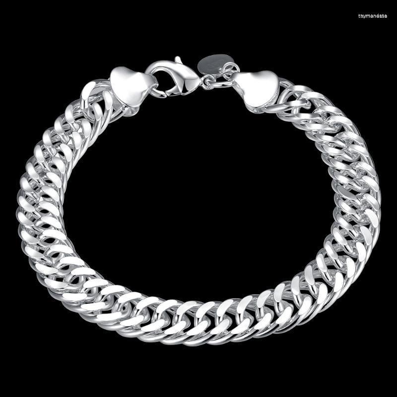 

Link Bracelets Chain Fashion Jewelry 925 Sterling Silver 10mm Full Side Bracelet For Unisex Man Women Gift SAL99Link Raym22