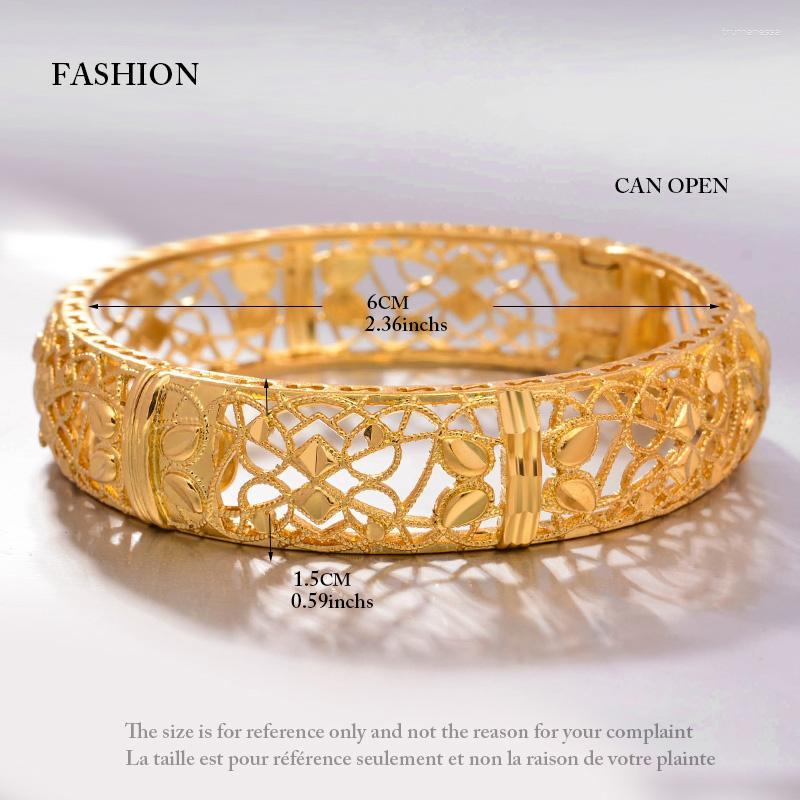 

Bangle Wando 1pcs/lot Gold Colour Bangles For Women/Girl Middle Eastern Jewelry Classic Curved Waves Copper Bracelets Gifts Raym22