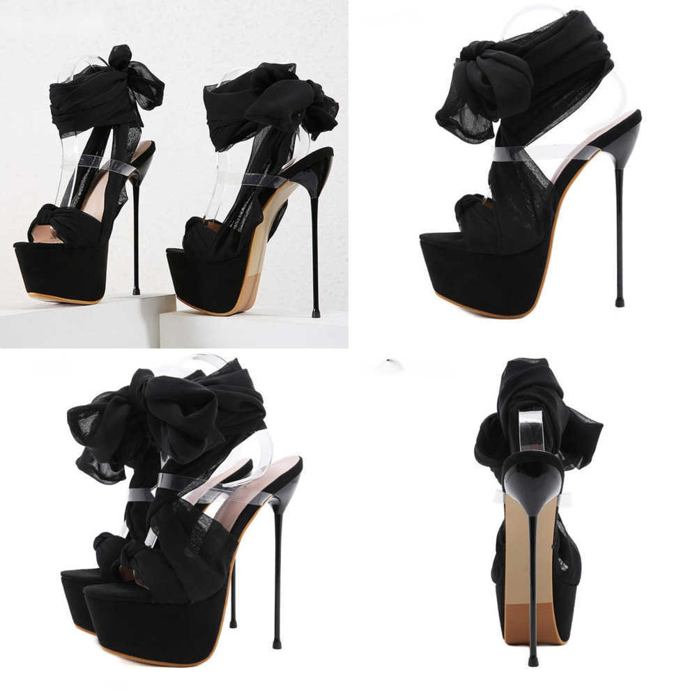 

Summer Sandals Rome Ladies Lace-up Thin High Heels Open Toe Party Gladiator Ankle Strap Fashion Platform Shoe Black 230511