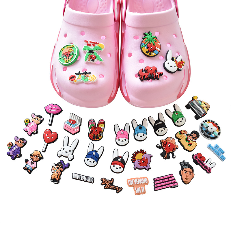 

Anime charms bad bunny 34 colors wholesale childhood memories funny gift cartoon charms shoe accessories pvc decoration buckle soft rubber clog charms, Equally mixed colors