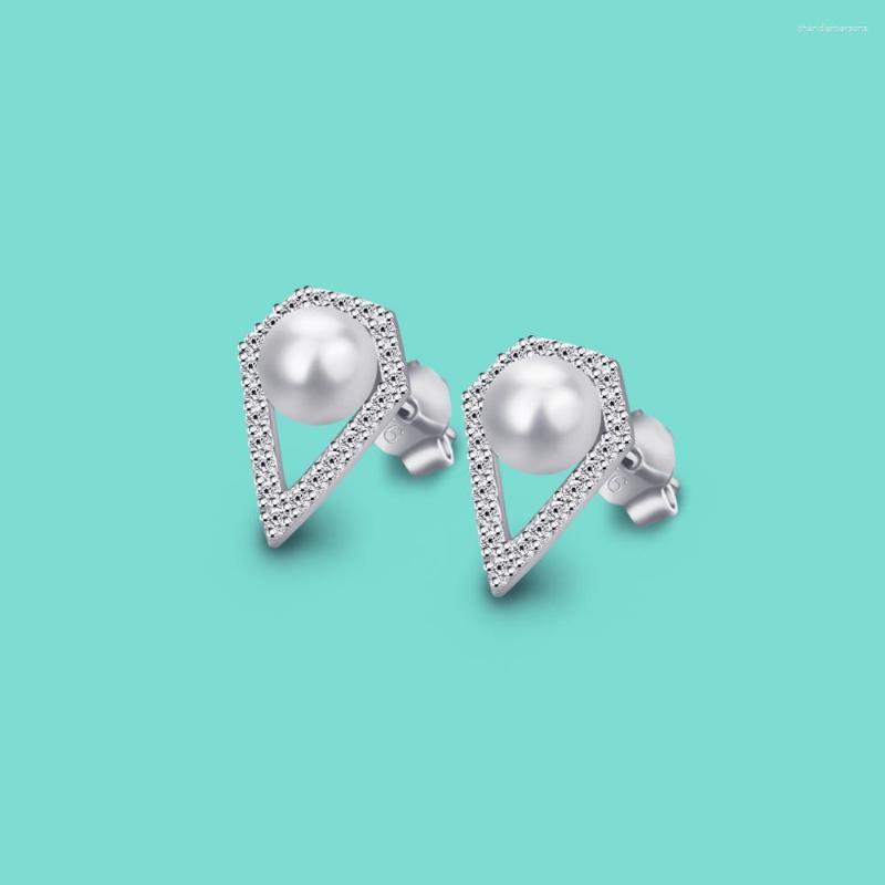 

Stud Earrings Not Allergic Women's 925 Sterling Silver Noble Freshwater Pearl Dripping Rose Gold Luxury Jewelry