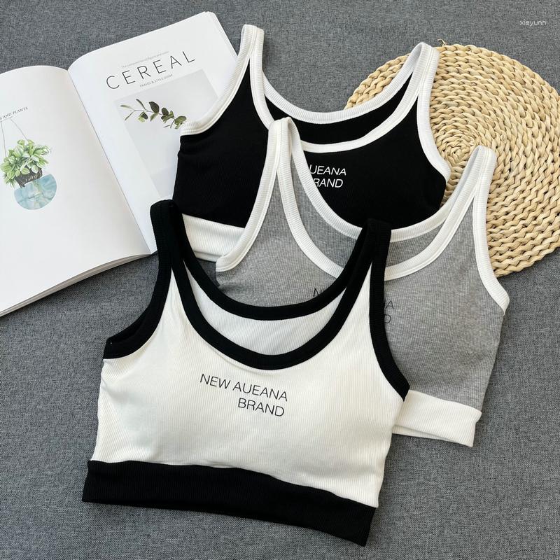 

Women's Tanks Y2k Summer Colorblock Crop Tops Woman 2023 Seamless Sport Tank Top With Built In Bra Almighty Women And Camis Drop, Gray