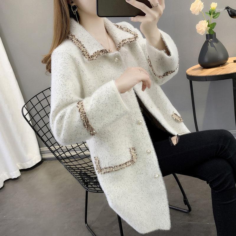 

Women's Knits 2023 Autumn Winter Women Elegant Cardigan Loose Casual All-match Female Knitted Sweater Coats Korean Style Outwear J25, Heise