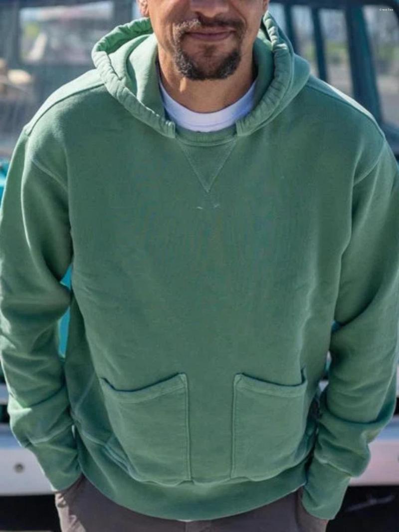 

Men's T Shirts Solid-color Cotton Hooded Sweatshir, Army green