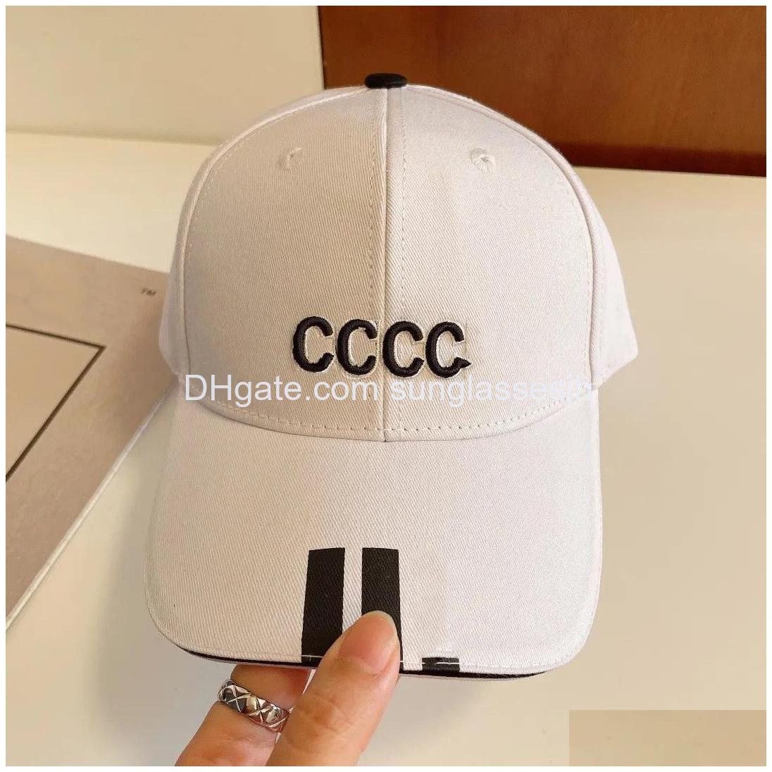 

Ball Caps Designers Hats Baskball Luxury Snapback Fitted Hat Cotton Solid Colour Letter Fashion Sunshade Temperament Versatile Coupl Dhb6W, As show