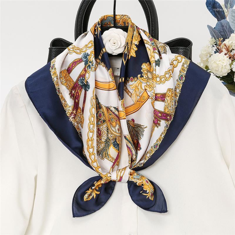 

Scarves 2023 Square Silk Scarf For Women Shawl Satin Hijab Fashion Hair Bands Ribbon Headband Wraps Neckerchief Female Bandana Beach