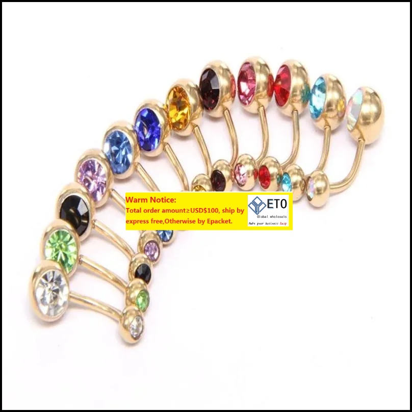 

Navel Bell Button Rings Body Jewelry Stainless Steel Belly Crystal Hypoallergenic Piercing Bars Jewlery For Womens Bikini Fashion D1 93 Dr