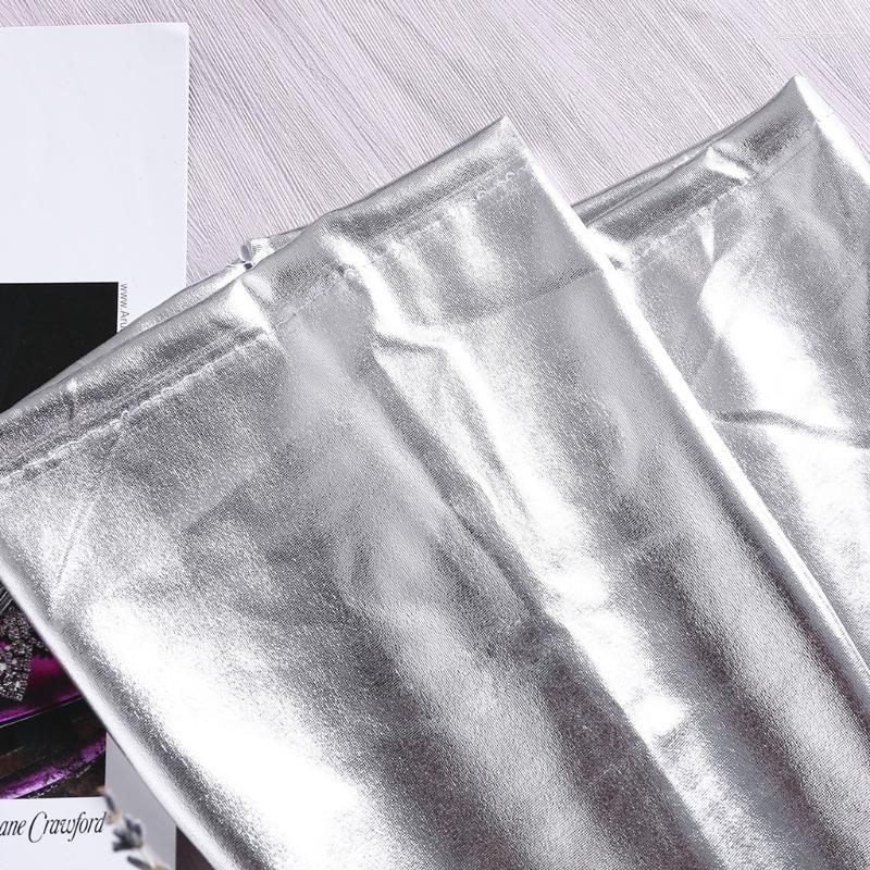 

Women Socks Womens Over Knee Faux Leather Pants Casual Long Overknee Pantyhose, Silver