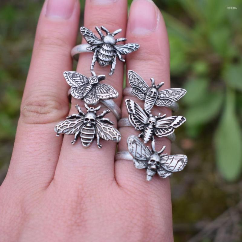 

Cluster Rings Witchy Deaths Head Moth Ring Insect Jewelry Gift For Her