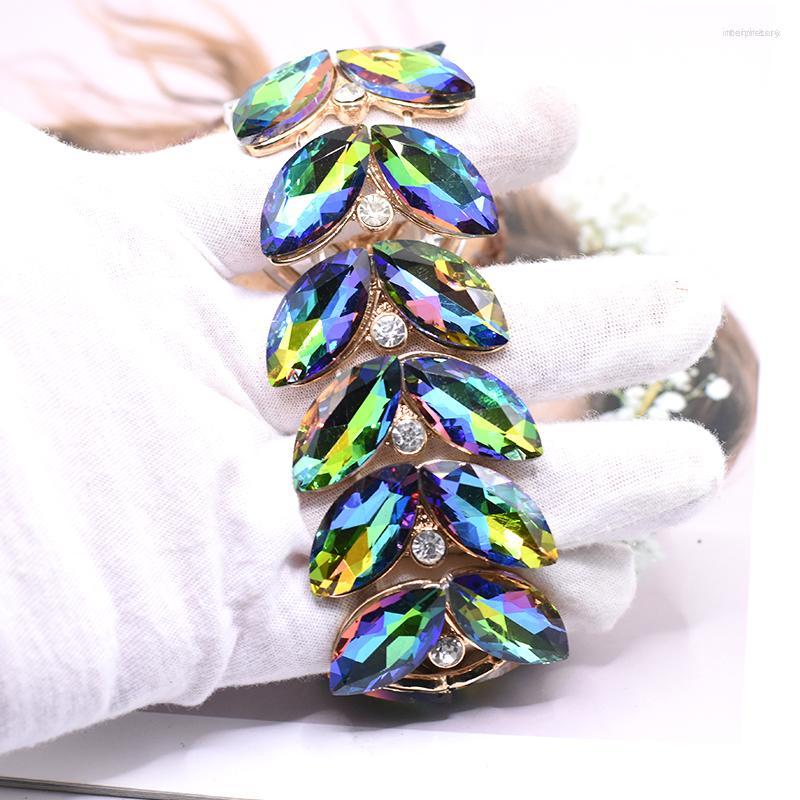 

Bangle Colorful Crystal Adjustable Large Bracelet For Women Luxury Fashion Glamour Cuff Men Elastic Rope Party Jewelry