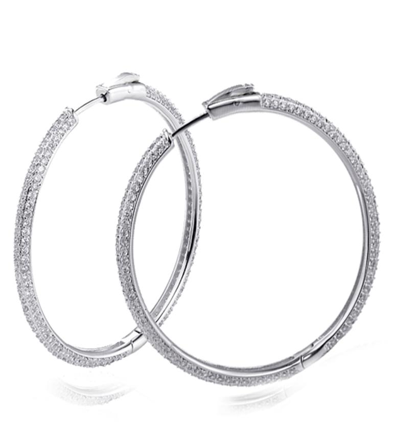 

Recommend 46 mm Large Real Sterling Silver Hoop Earring Micro pave Tiny crystal Jewelry Jewellery Big 925 Silver Circle Earrings1299647