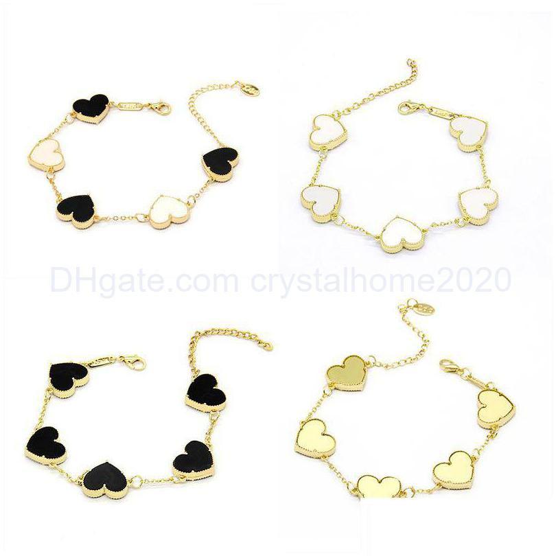 

Charm Bracelets Luxury Design Clover Bracelet 18K Rose Gold Stainless Steel Jewelry For Women Gift Drop Delivery Otoe Ce