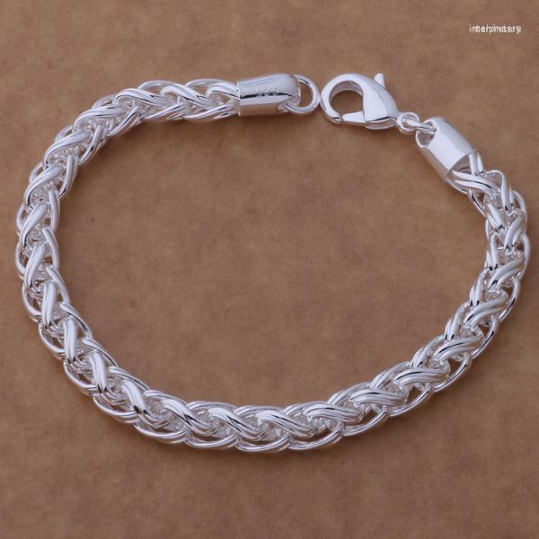 

Link Bracelets AH255 Sterling Bracelet Fashion Jewelry Elegant Shrimp Buckle /aqpajhwa Berajvya Silver Color