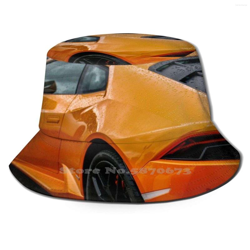 

Berets Lambo S.p.a Huracan Orange Fishing Hunting Climbing Cap Fisherman Hats Gallardo Adventador Urus Italian Supercar, Black mask