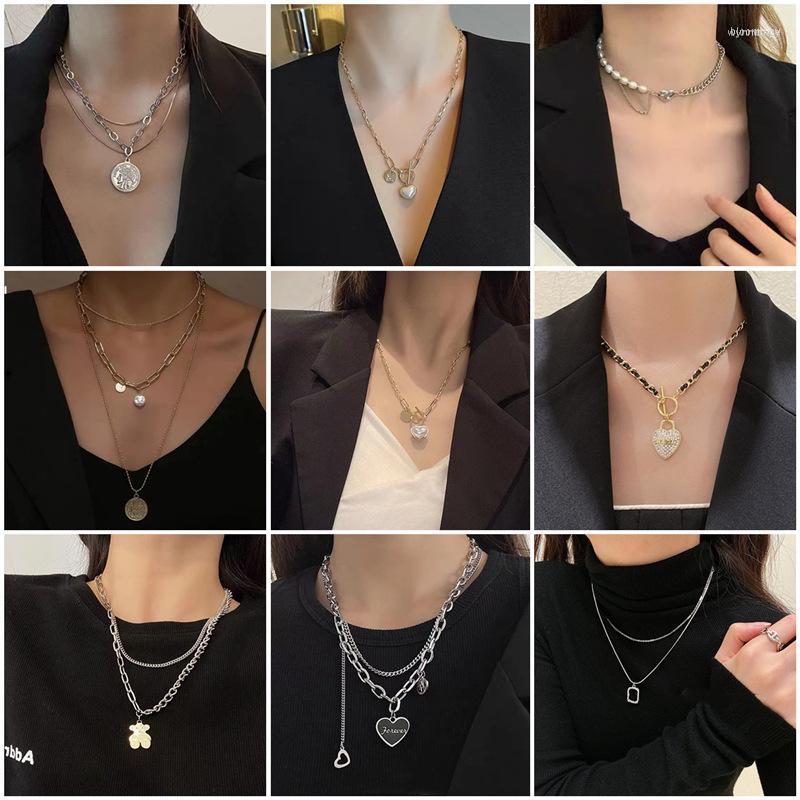 

Chains Pearl Love Necklace Fashion Girl Xia Light Luxury Exclusive High-level Design Sense Collarbone Neck Chain Woman