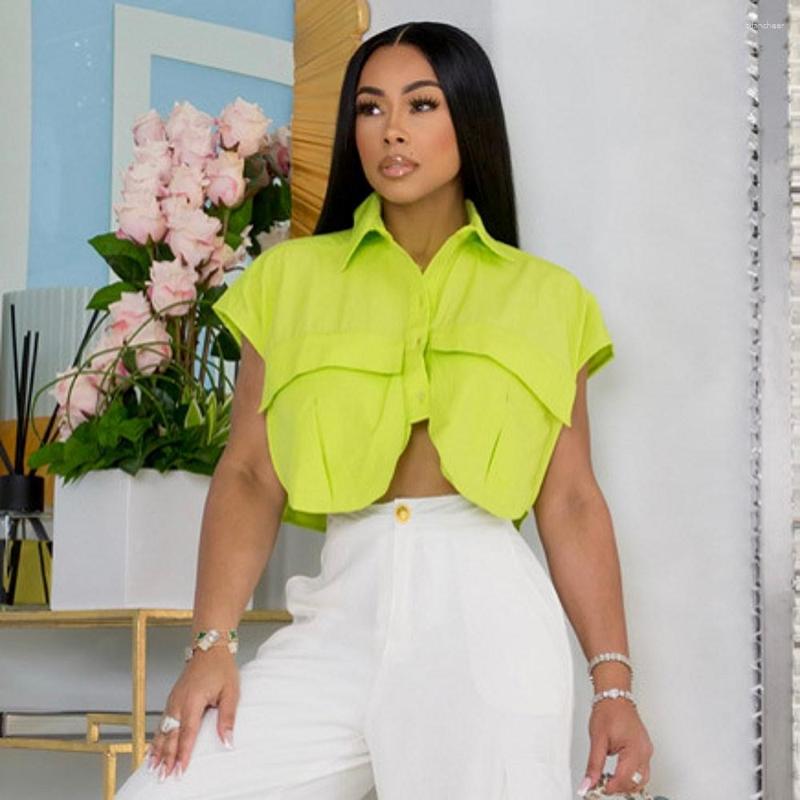 

Women's Blouses Women Short Sleeve Blouse Woman Shirt Office Elegant Work Top Blusas Mujer De Moda 2023 Summer Spring, Green