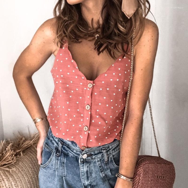 

Women's Blouses Women 2023 Sexy Polka Dot Blouse Shirt Elegant V-Neck Sleeveless Button Tops Summer 2XL Fashion Ladies Chic Streetwear Top, White