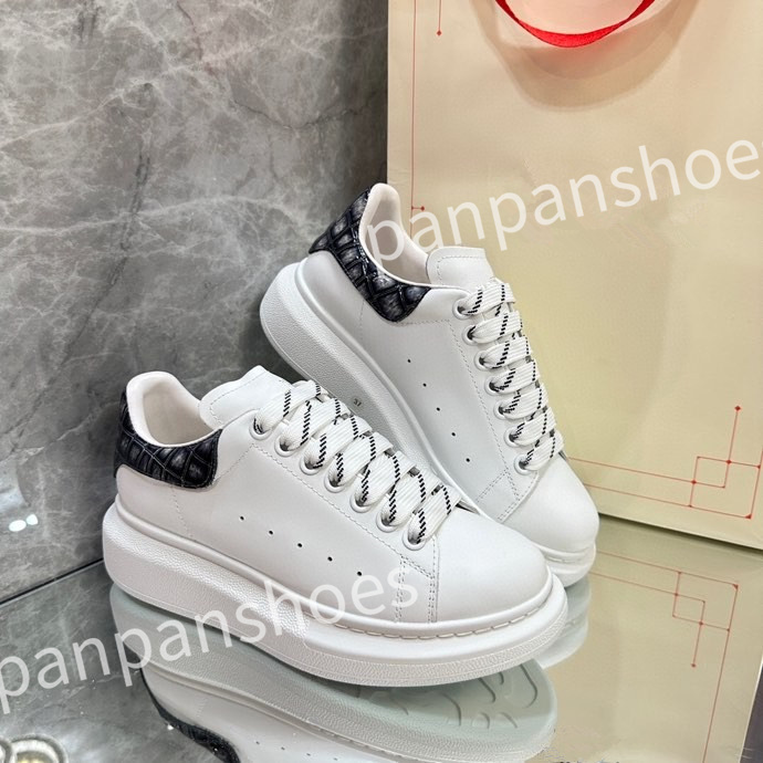 

New top Designer Sneakers Casual shoes Leather Lace Up Men Fashion Platform White Black mens womens Espadrilles Sports Trainer, 05