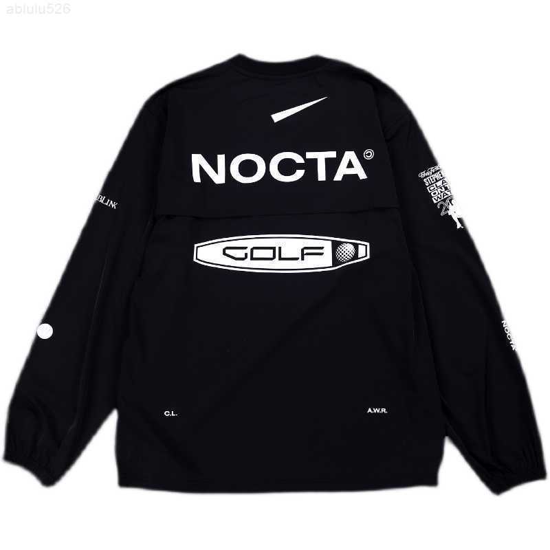 

2023 Men' Hoodies US version nocta Golf co branded draw breathable quick drying leisure sports T-shirt long sleeve round neck summer WBRR, Milky white