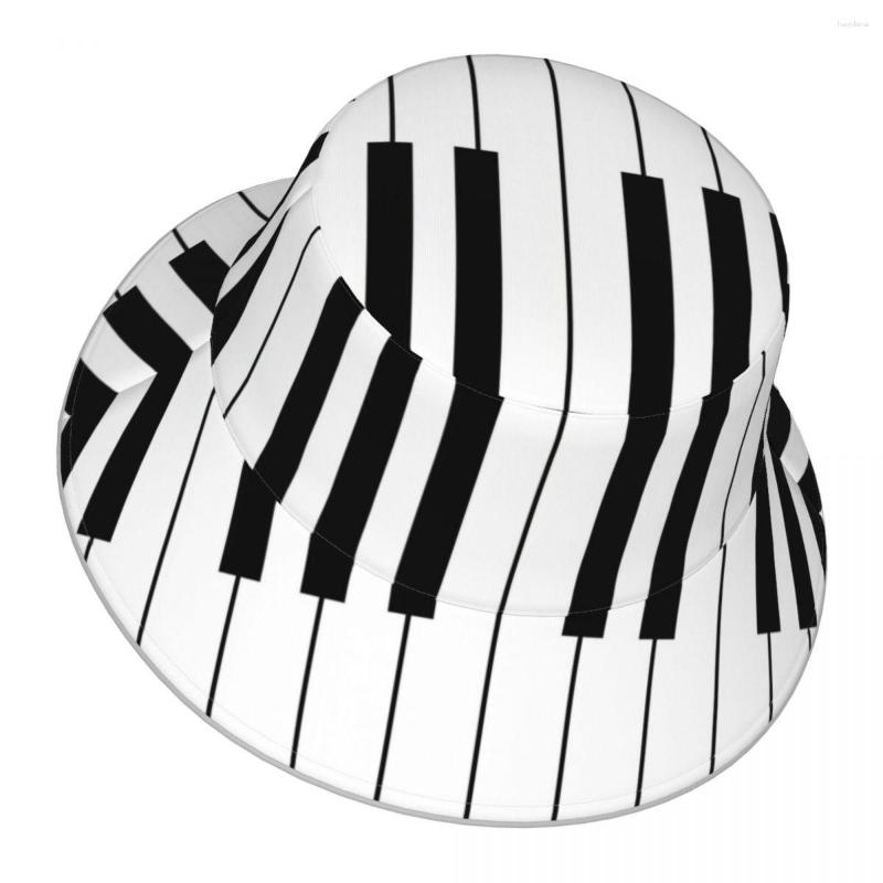 

Berets Piano Background Reflective Bucket Hat Men Women Outdoor Sunscreen Beach Sun Hiking Fishing Cap, Black