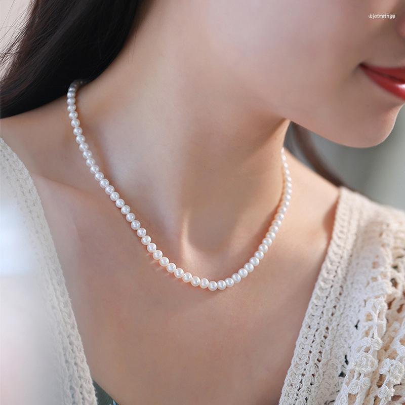 

Chains Zhuji Natural Freshwater Small Pearl Necklace Women's Versatile Design High-grade Collar Chain Round Neck Wholesale