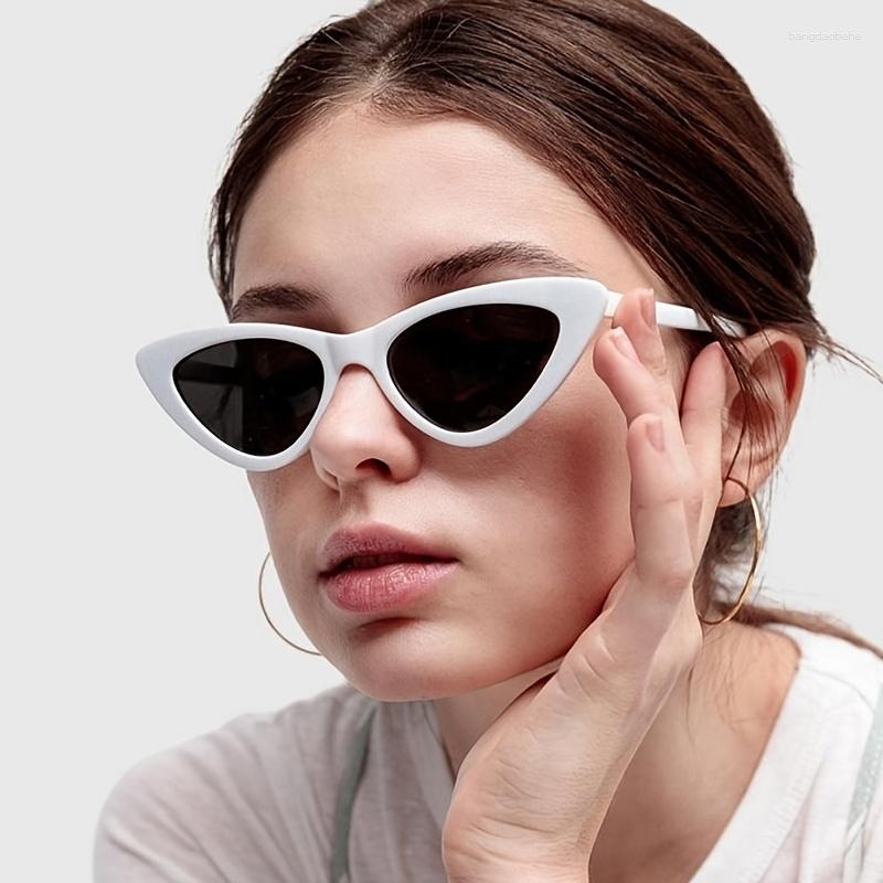 

Sunglasses Cat Eye Style Woman Vintage Sun Glasses Female Triangle Lens For Women Clout Goggles Plastic Frame