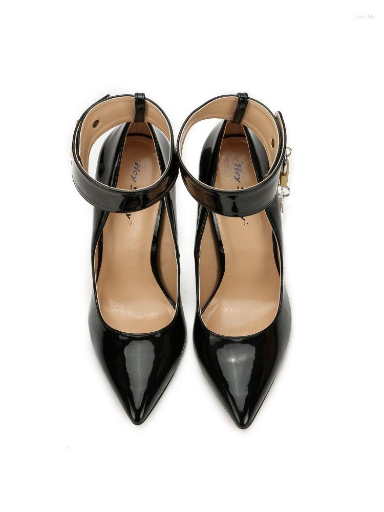 

Dress Shoes 407 Plus-size Nightclub Sexy Pointed Toe Stiletto Lock Women's High Heels Lightweight Spring And Autumn Style, Black