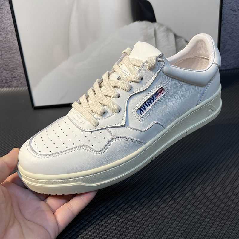 

Autries Little White Shoes Women's Genuine Leather Summer Breathable Sports Shoes Men's Korean Edition Casual Lace up Couples Small Market Board Shoes Trend