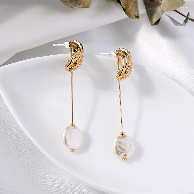 

Dangle Earrings Simple Design Bohemia Cute Earring For Women Pearl Gold Color Geometric Drop Charming Date Gift Jewelry Handmade