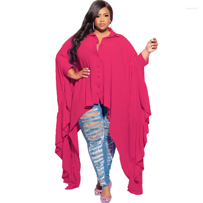 

Ethnic Clothing African Clothes For Women L-4XL Summer 3/4 Sleeve Polyester Black White Blue Plus Size Long Shirts