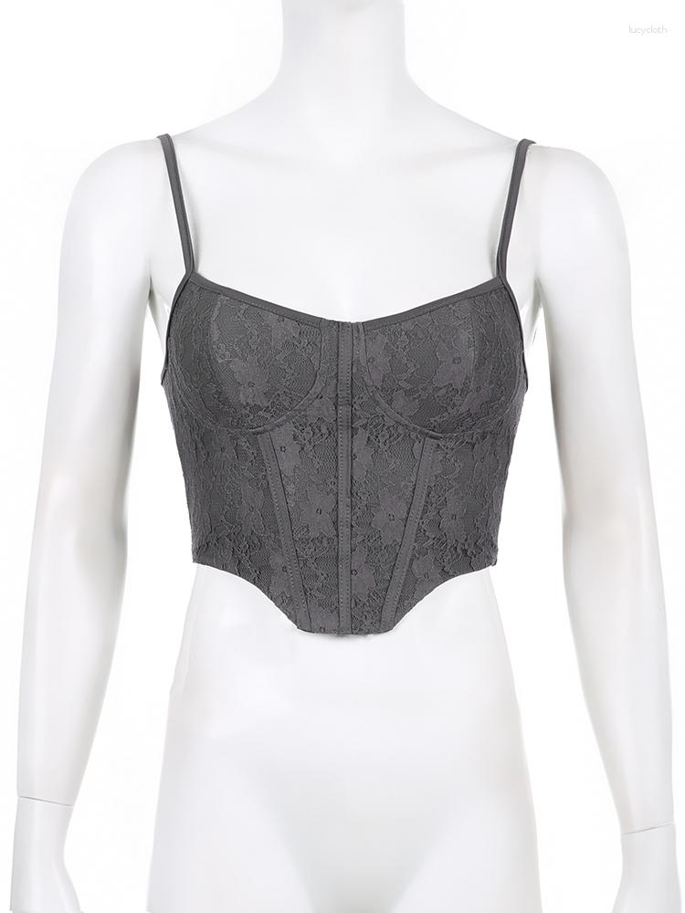 

Women' Tanks Hirigin Summer Trendy Bralette Tops Women Sexy Corset Tank Top Strapless Open Back Boned Push Up Bustier Tube Cami, Gray