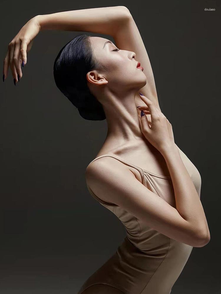 

Stage Wear Tights Grab Clothes Suspenders Skin Color Bottoming Shirts Dance Adult Female Ballet One-piece Training Gymnastics Body, Picture shown