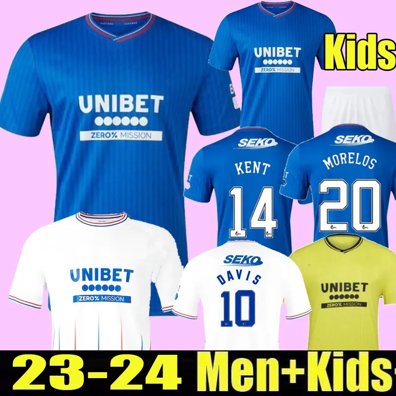 

23 24 Rangers Home Soccer Jerseys Glasgow 2023 2024 away DEFOE BARKER MORELOS RAMSEY Men kids training Football shirts, Hom kids