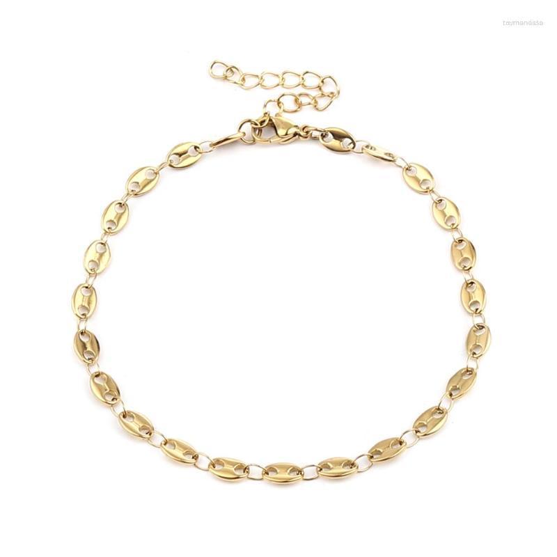 

Link Bracelets Chain Doreen Box Stainless Steel Bracelet Coffee Bean Lobster Clasp Extension Anklet Jewelry 18.5/21.5/23.5cm 1PCLink Raym22