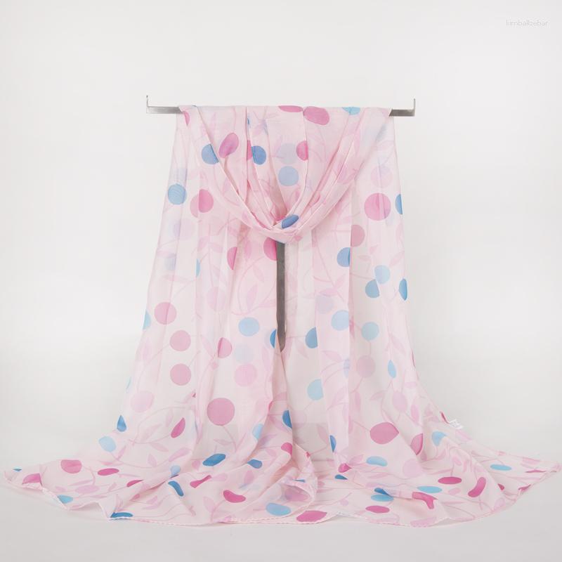 

Scarves 2023 Summer Sun Lady Fashion Fresh Scarf Rose Dot Pattern Chiffon Joker Turban Necklace Protection Shawl