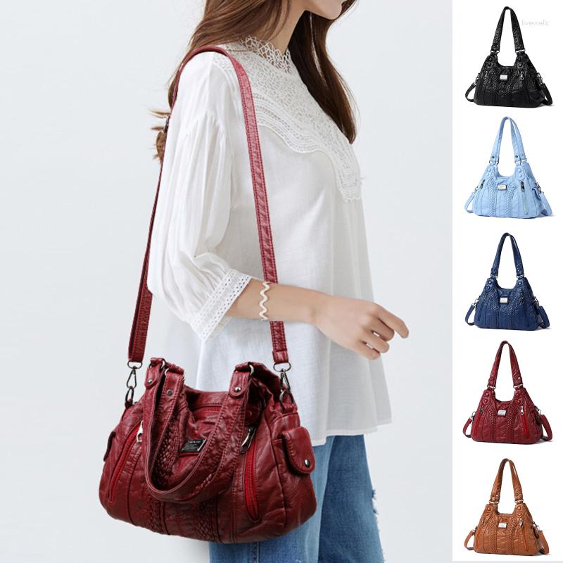 

Evening Bags Women's Handbags Black Fashion Versatile One Shoulder Crossbody Bag Middle Aged Ladies' Casual Many Pockets Mom 2023