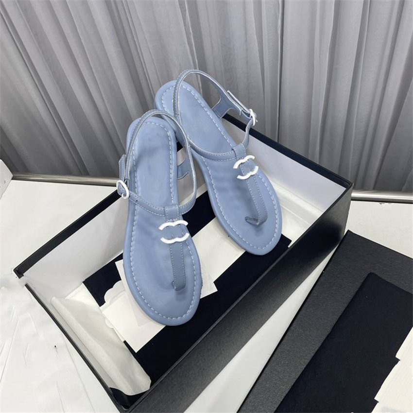

Fashion Sandals Luxury Design 2023 Channel Women's High Heels Business Work Leather Canvas Casual Student Sandals 07-015
