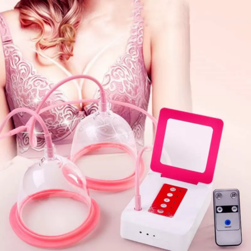 

Slimming Machine Double Cup Electric Breast Pump Suction Cup Therapy Massager Maquina Vacuum Pump To Increase Breast Enhancer 3Pcs Rollers