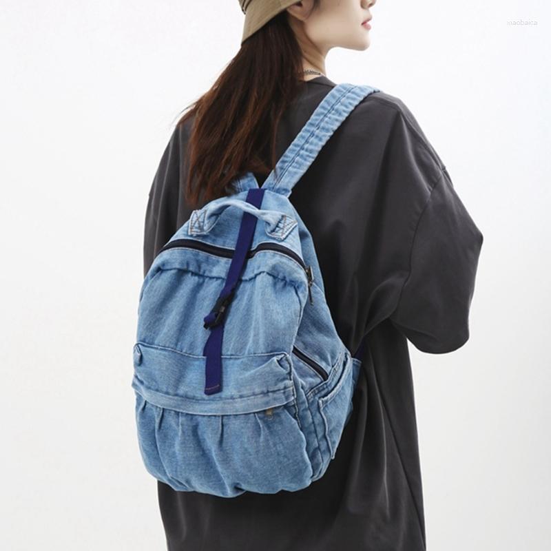 

School Bags Backpack Laptop Backpacks For Teenagers Youth Bag Book Travel Rucksack Student Casual Daypack, For dark blue